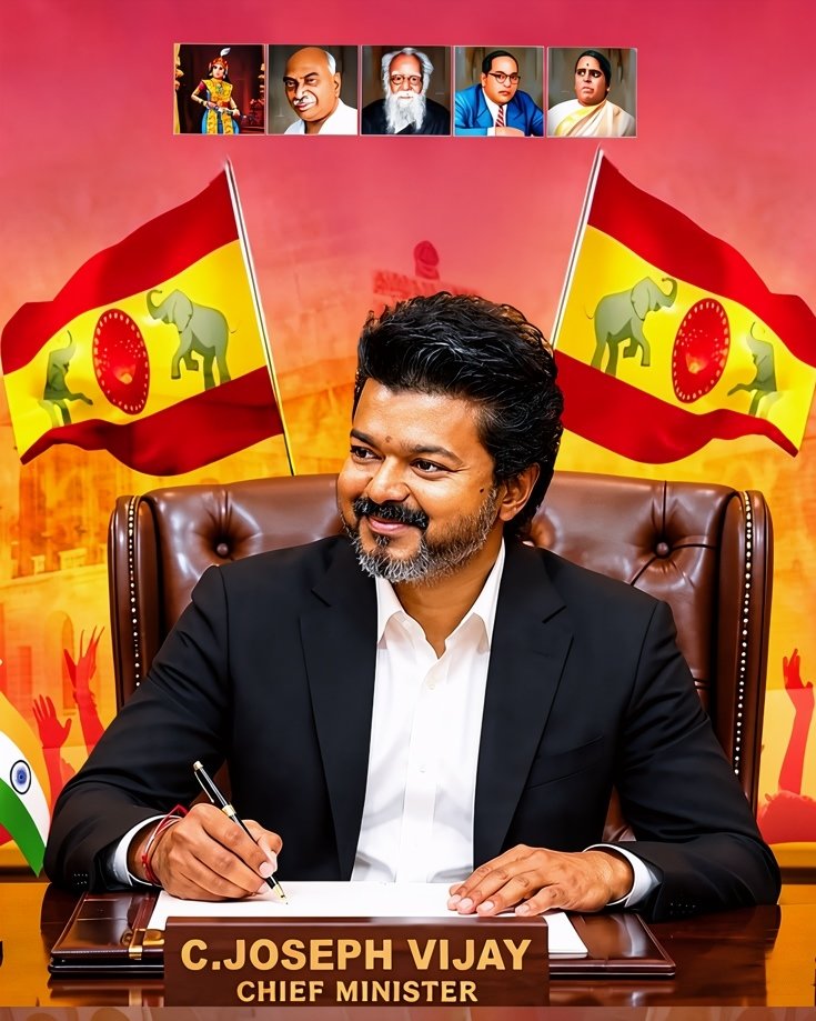 cm vijay in cm office