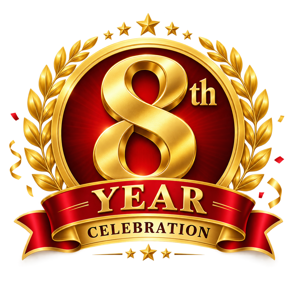 8 th year celebration logos