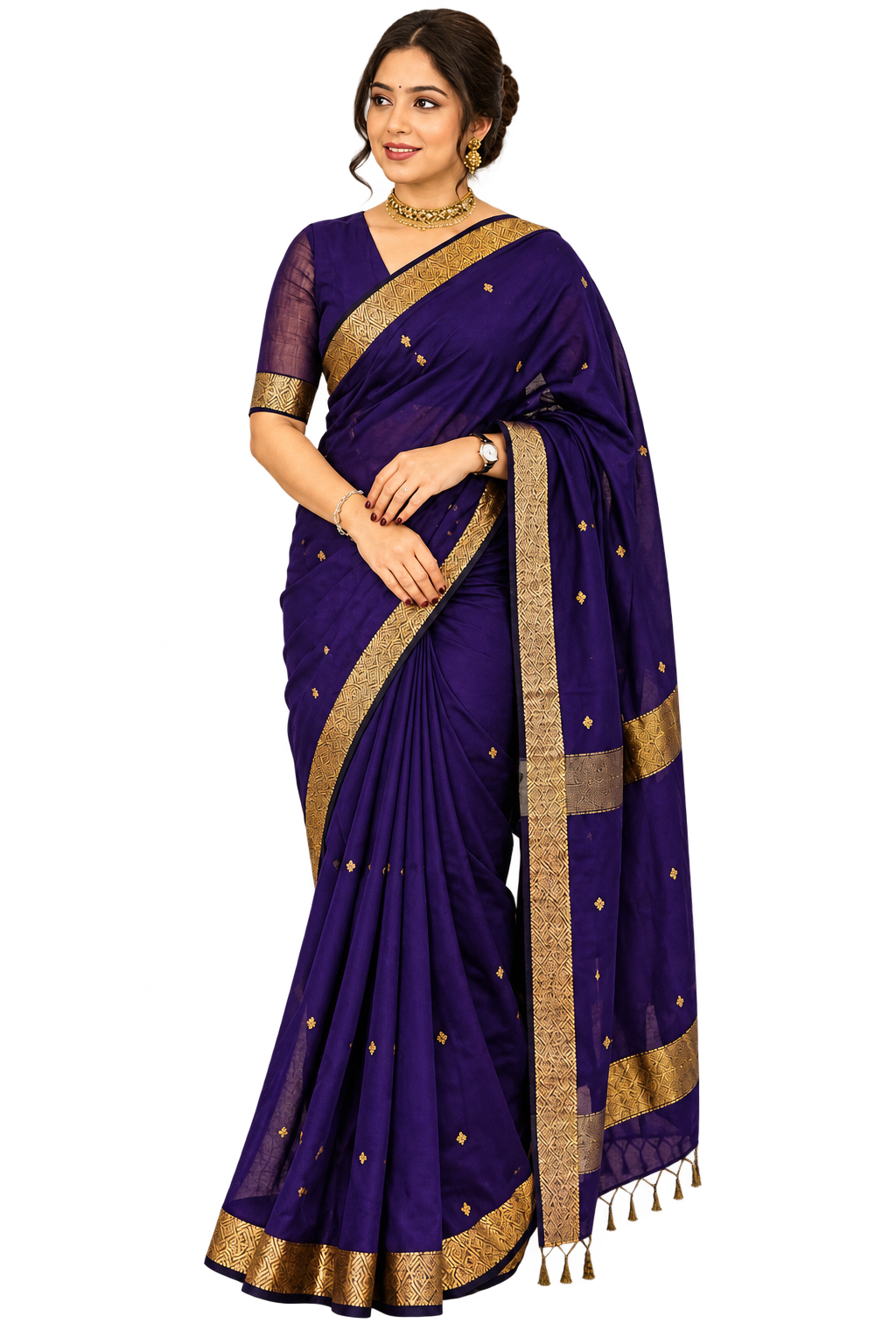 Elegant Purple Saree Portrait
