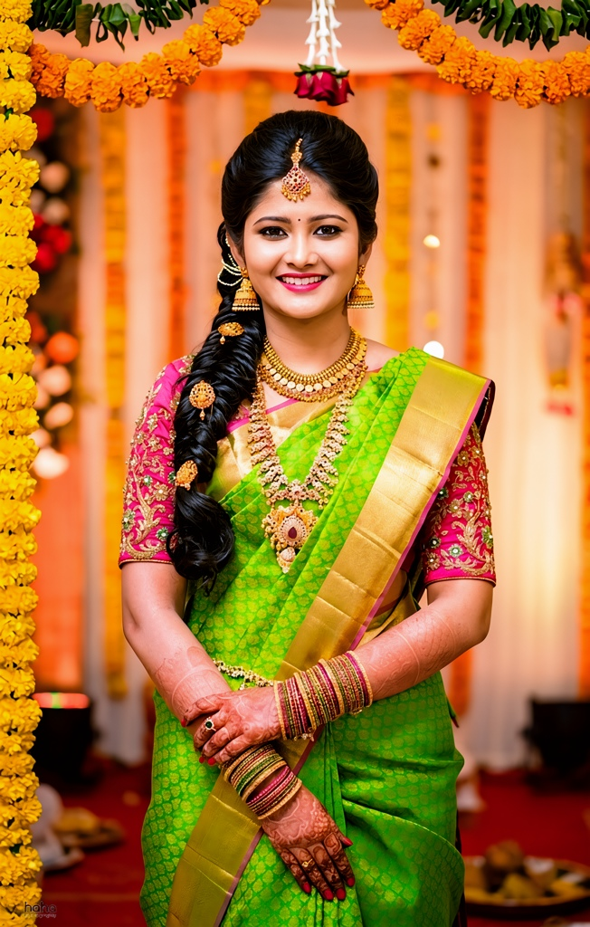 Bridal Makeup Aari Work High Quality Image