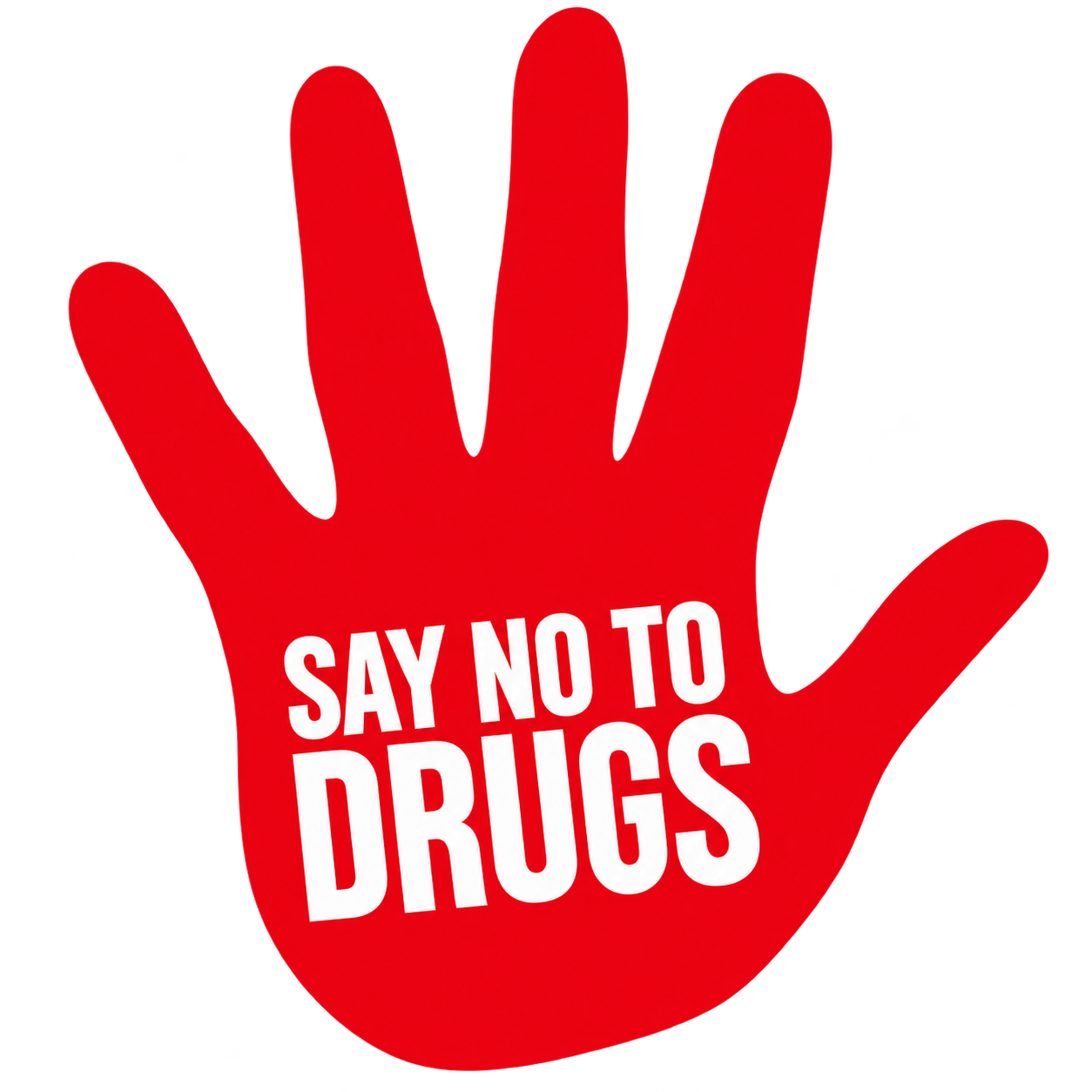 Red Stop Hand_ Say No to Drugs
